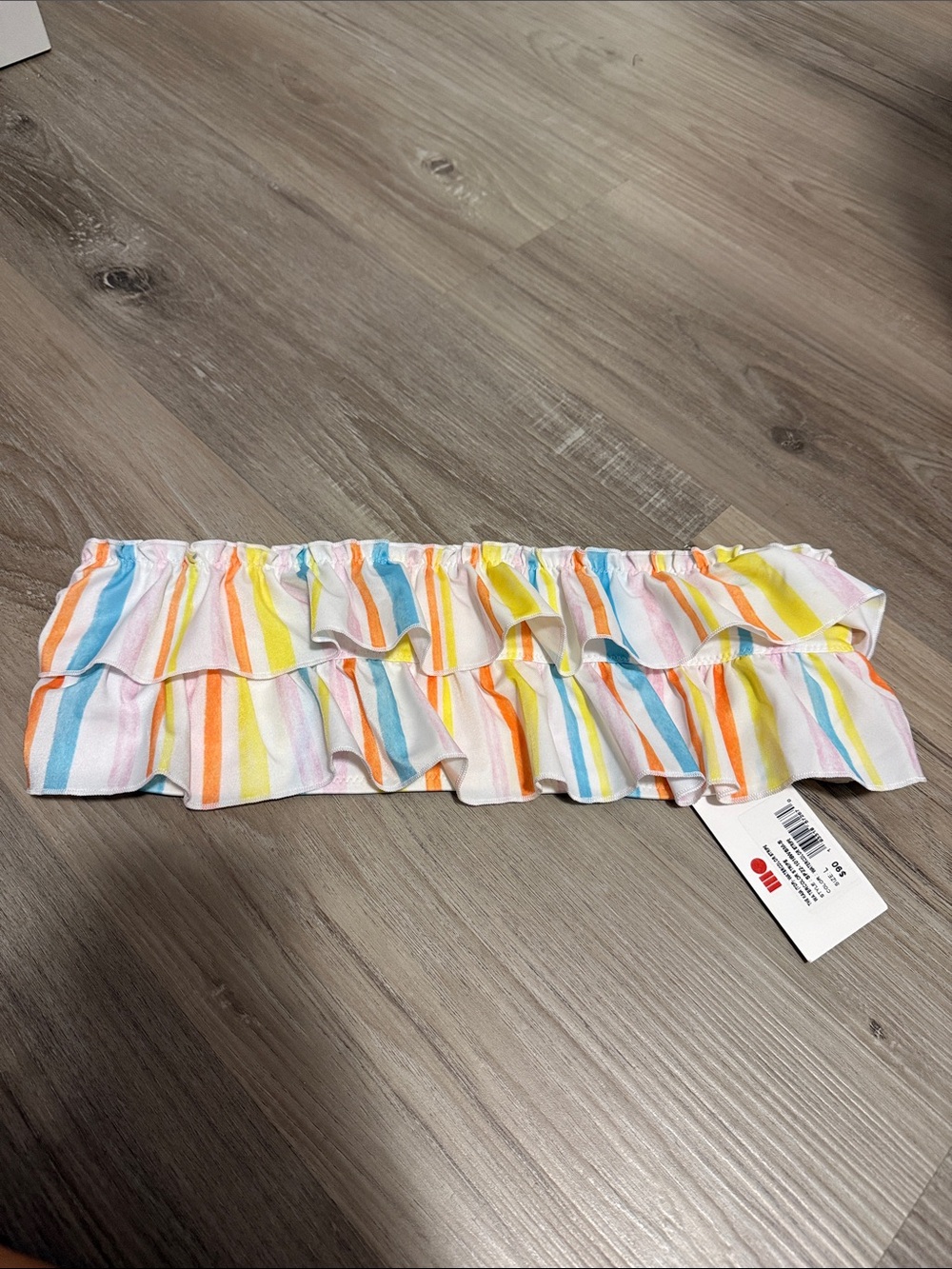 Solid and stripe Swim top